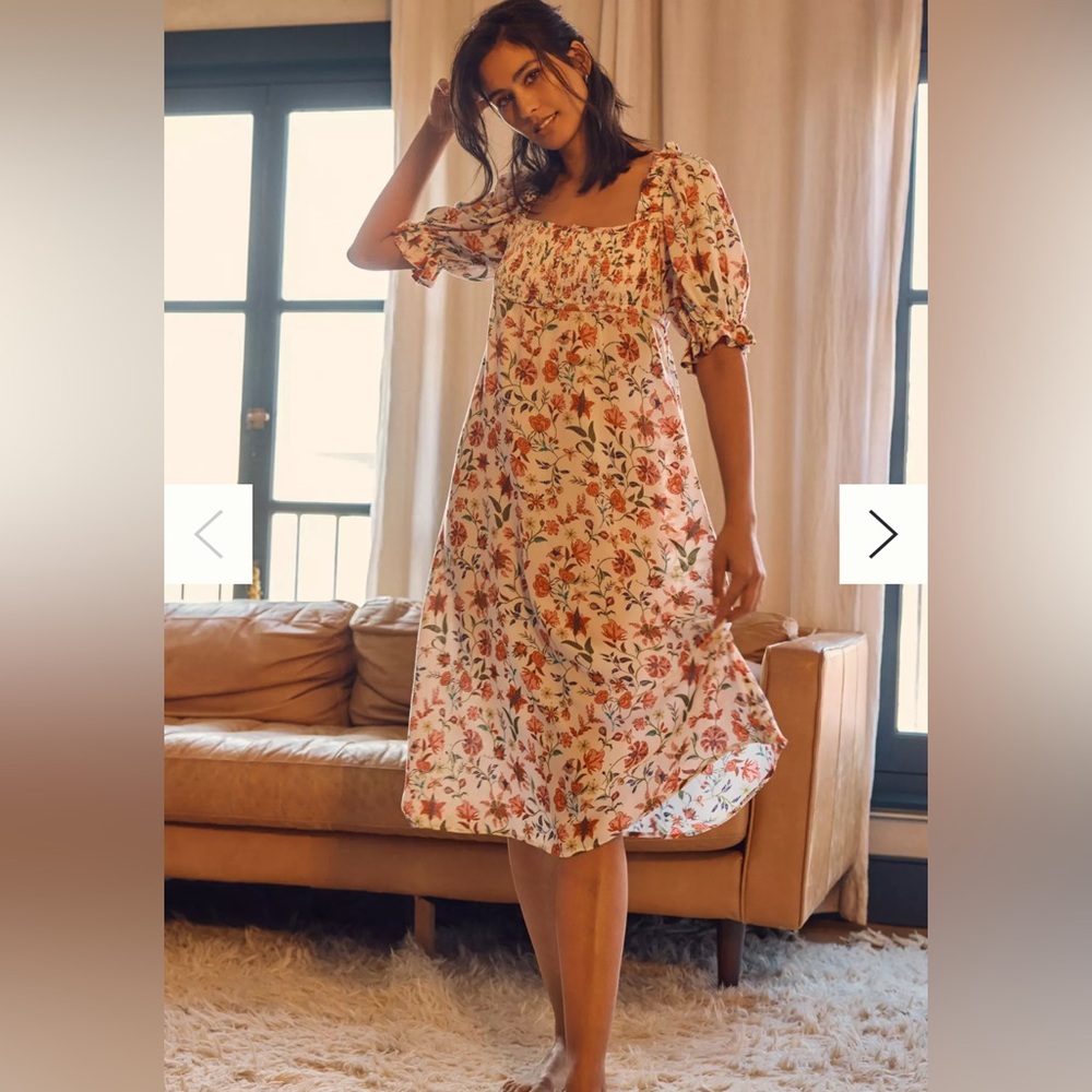 Anthropologie Floral Midi Dress Mark D. Sikes Collaboration